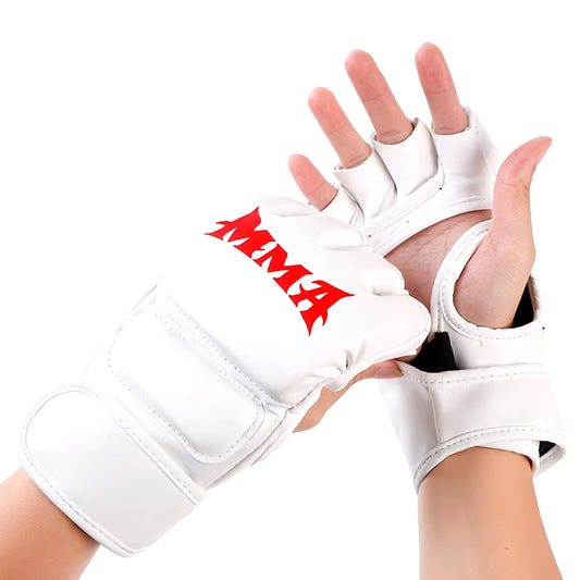 1Pair Thick Boxing Gloves MMA Gloves Half Finger Punching Bag Kickboxing Muay Thai Mitts Professional Boxing Training Equipment